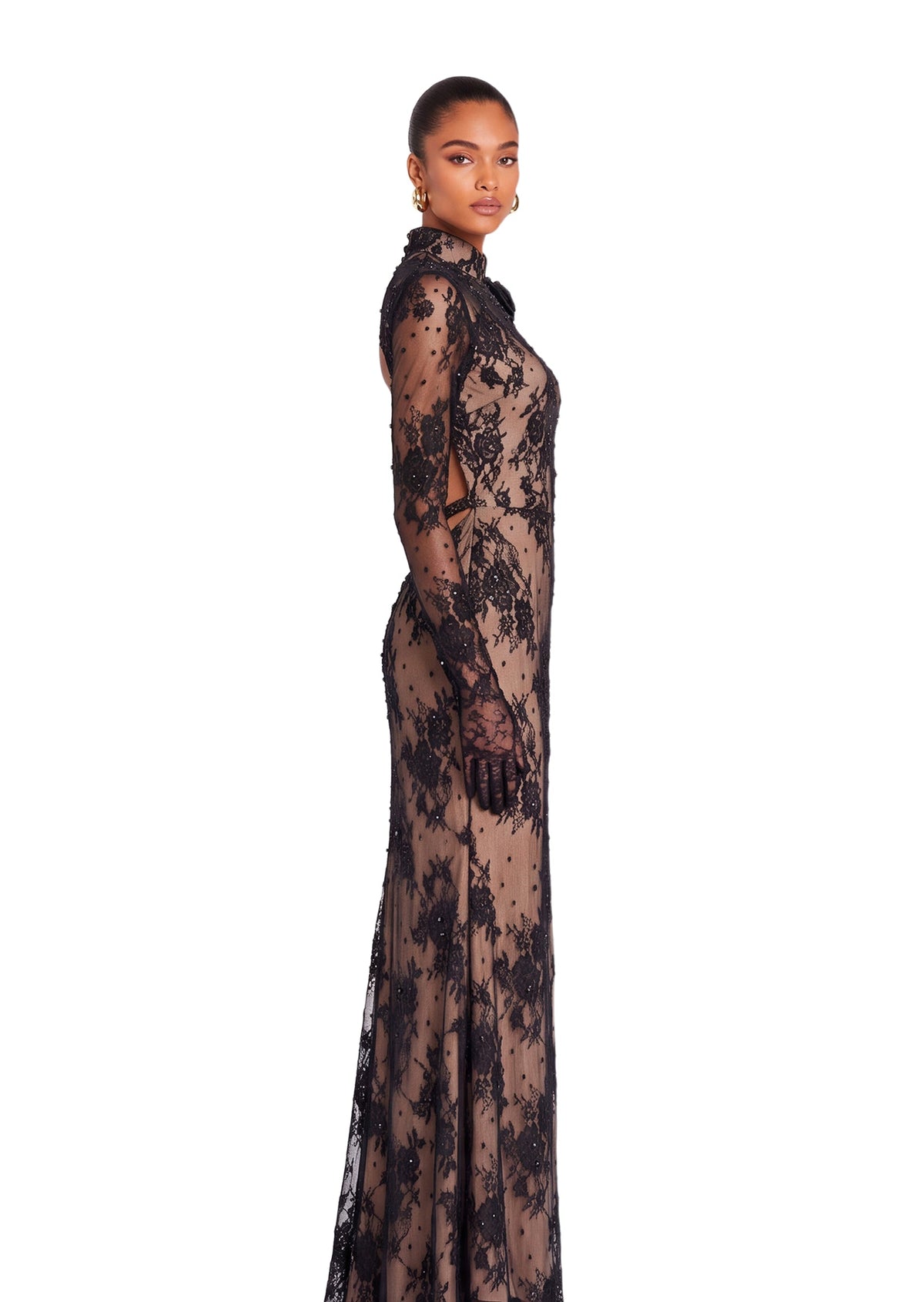 Pala Lace Maxi Dress In Black
