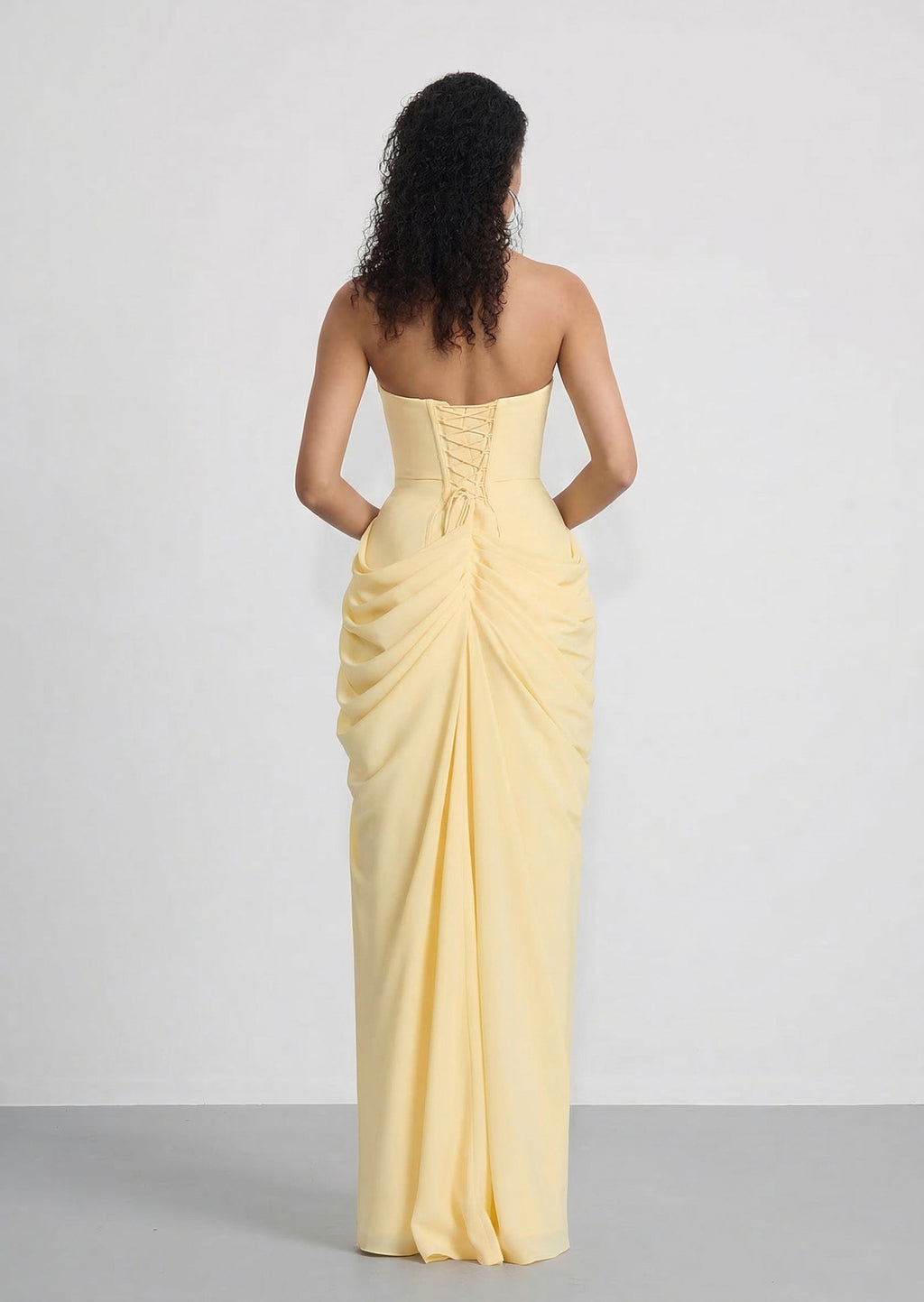 Cyra Slit Maxi Dress In Lemon