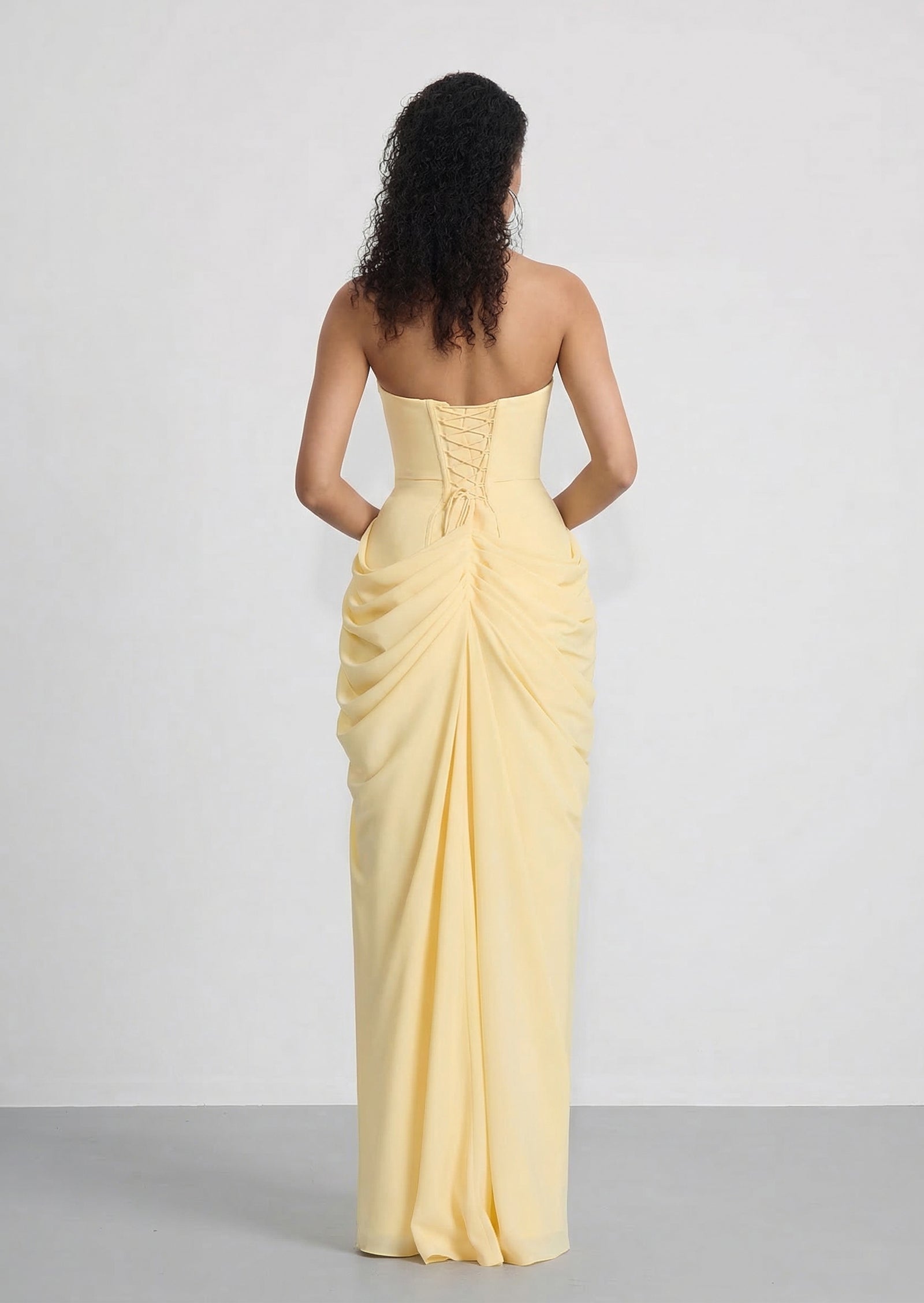 Cyra Slit Maxi Dress In Lemon