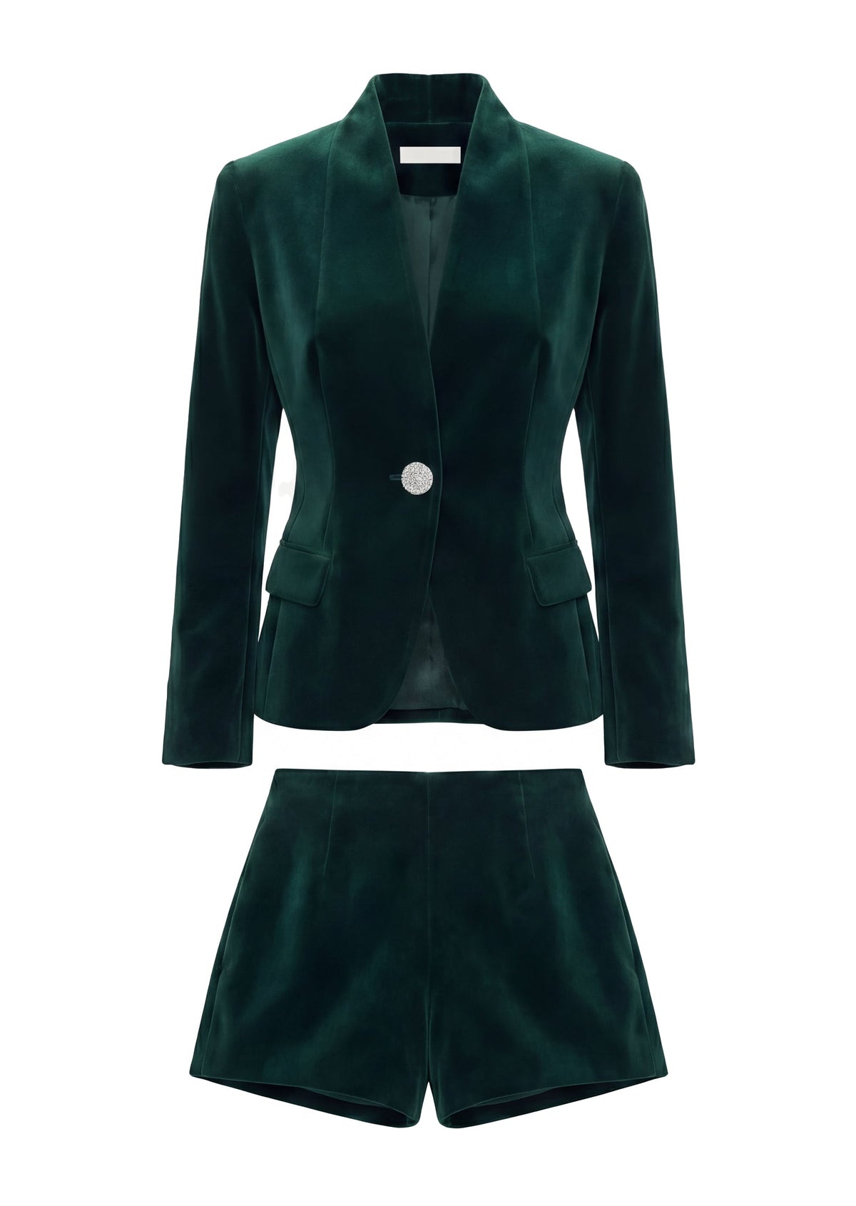 Deep V Neck Velvet Suit