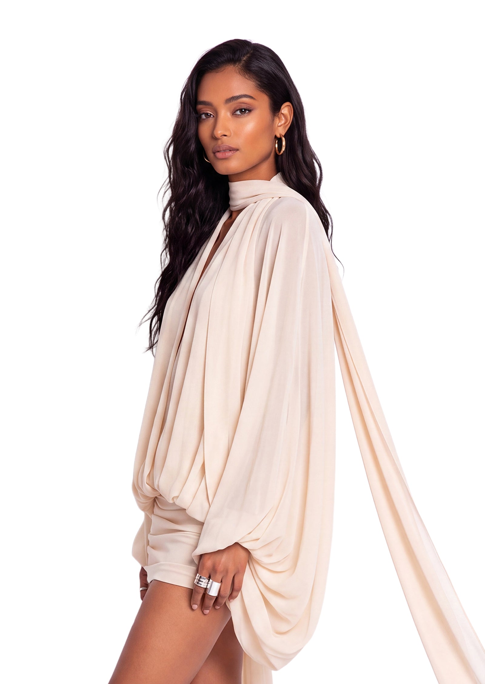 Sabiti Sheer Puff Sleeve Mini Dress