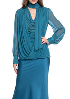 Laken Sheer Top & Satin Skirt Set