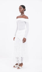 Lace Flared Maxi Skirts