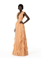 Murray V Neck Ruffled Maxi Dress