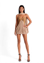 Manoah Ruffled Bow Mini Dress In Khaki