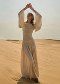 Metallic Elasticated Gathers Maxi Dress（Final Sale）