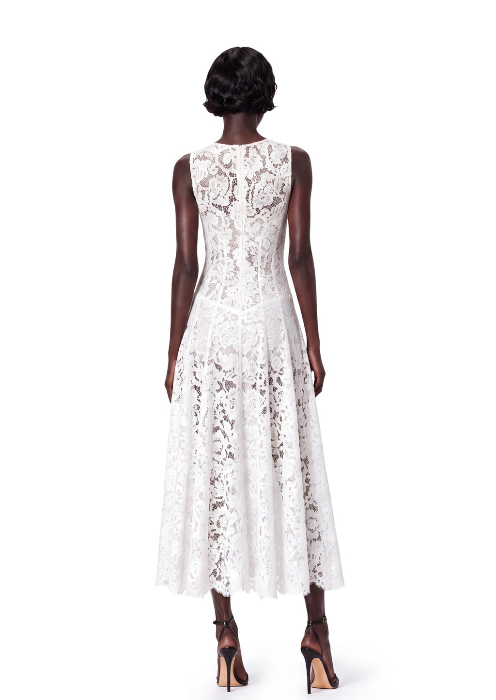 Maimun Lace Shawl Midi Dress In White
