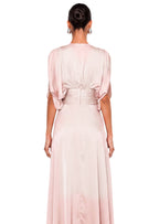 Jacobien Satin Midi Dress In Pink