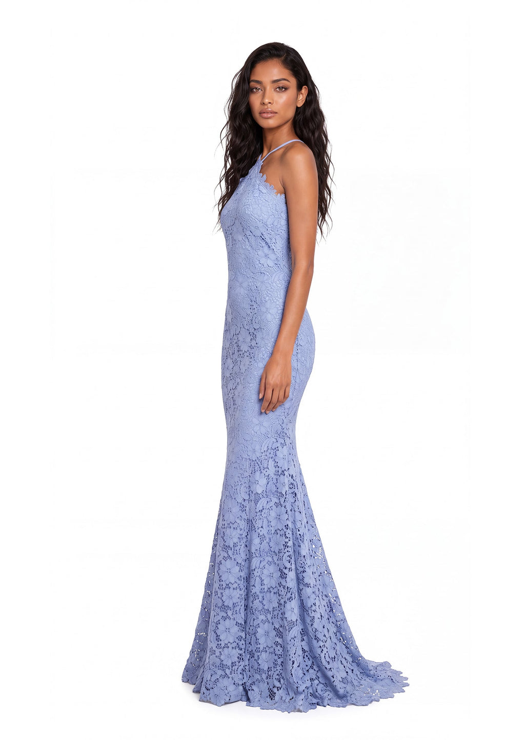 Oafe Halter Neck Lace Maxi Dress