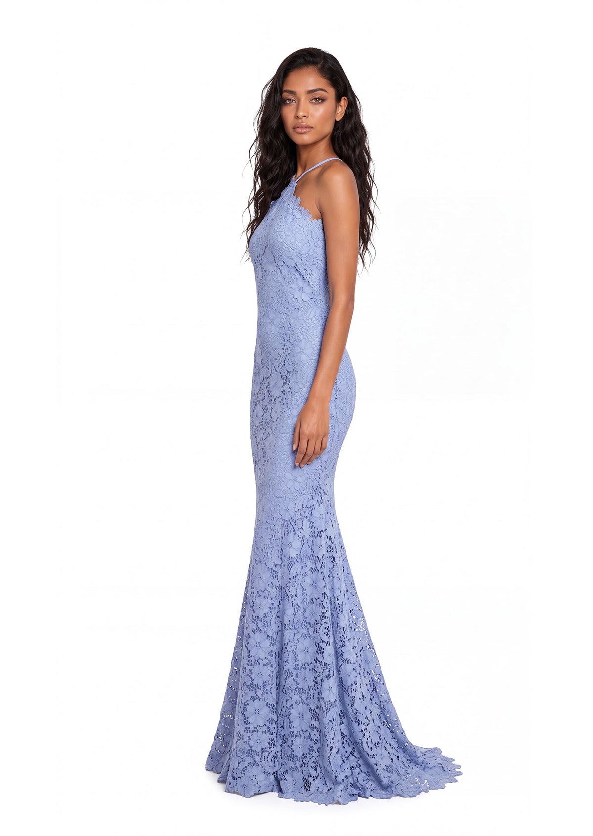Oafe Halter Neck Lace Maxi Dress