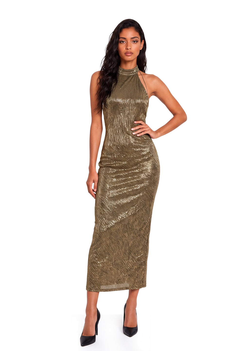 Walter Halter Neck Backless Midi Dress