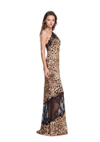 Maho Halter Neck Printed Lace Maxi Dress