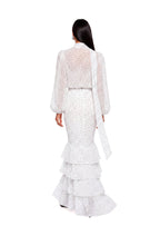 Adan Polka Dot Ruffle Maxi Skirt Two Piece Set