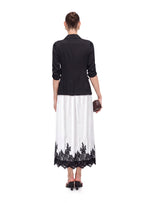 Lace Satin Midi Skirt