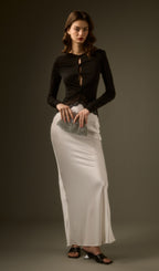 Open Twist Lace Maxi Dress In Black White