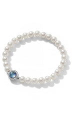 Natural Freshwater Pearl Aquamarine Bracelet