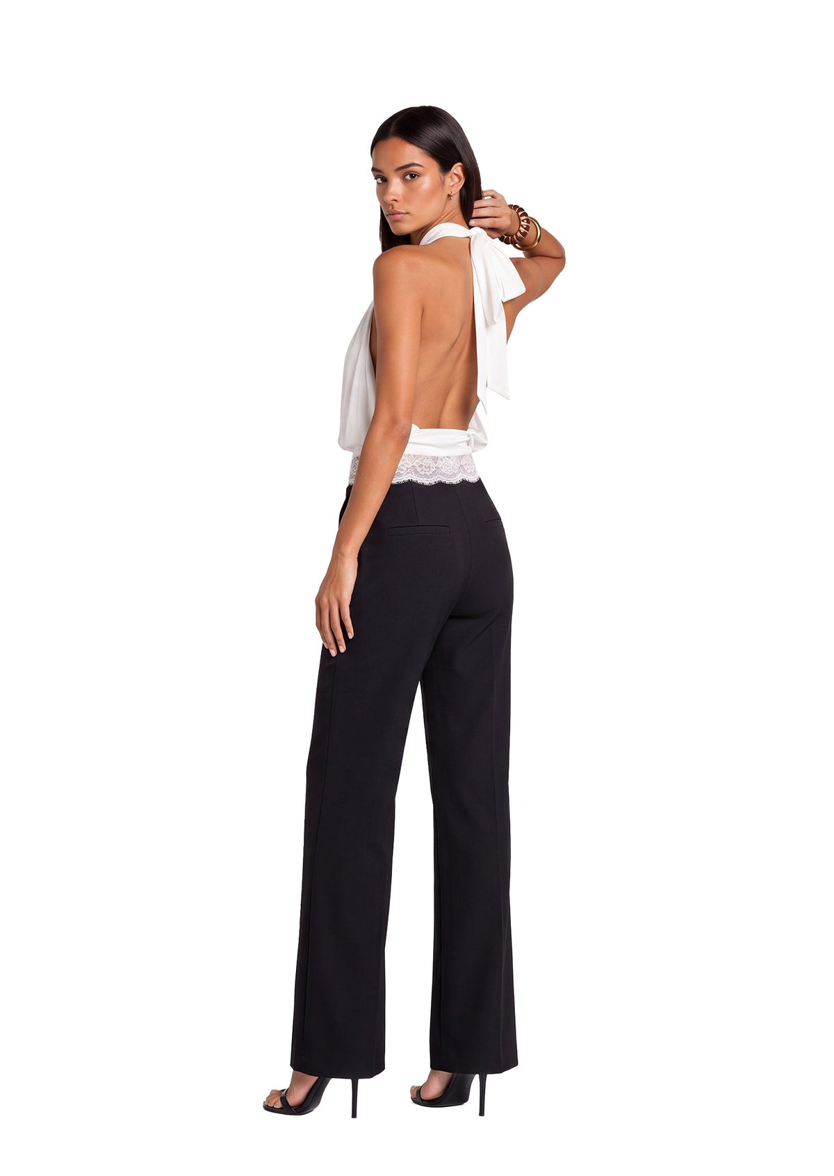 Kachina Halter Neck Lace Sleeveless Top