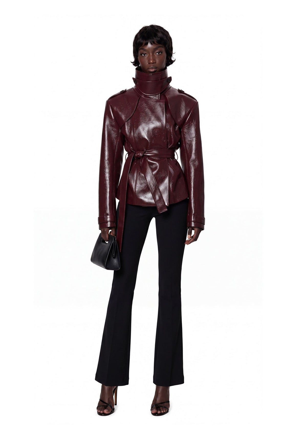 Saadet Belted Jacket In Claret