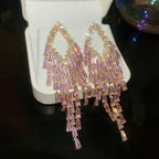 Tate Crystal Tassel Long Earring