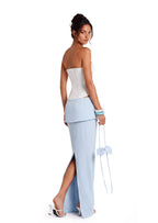 Caitir Fishtail Slit Maxi Skirt In Blue