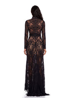 Xerxes Lace Sheer Maxi Dress In Black