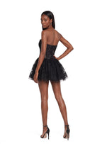 Vahn Strapless Lace Mini Dress In Black
