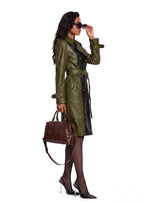 Ubaydullah PU Leather Trench Coat