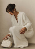 Fluffy Knitted Cardigan & Maxi Skirt Set