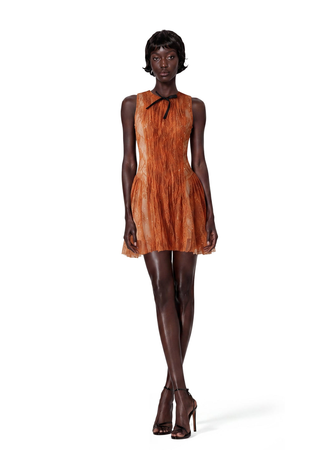 Jesiah Sleeveless Round Neck Lace Mini Dress