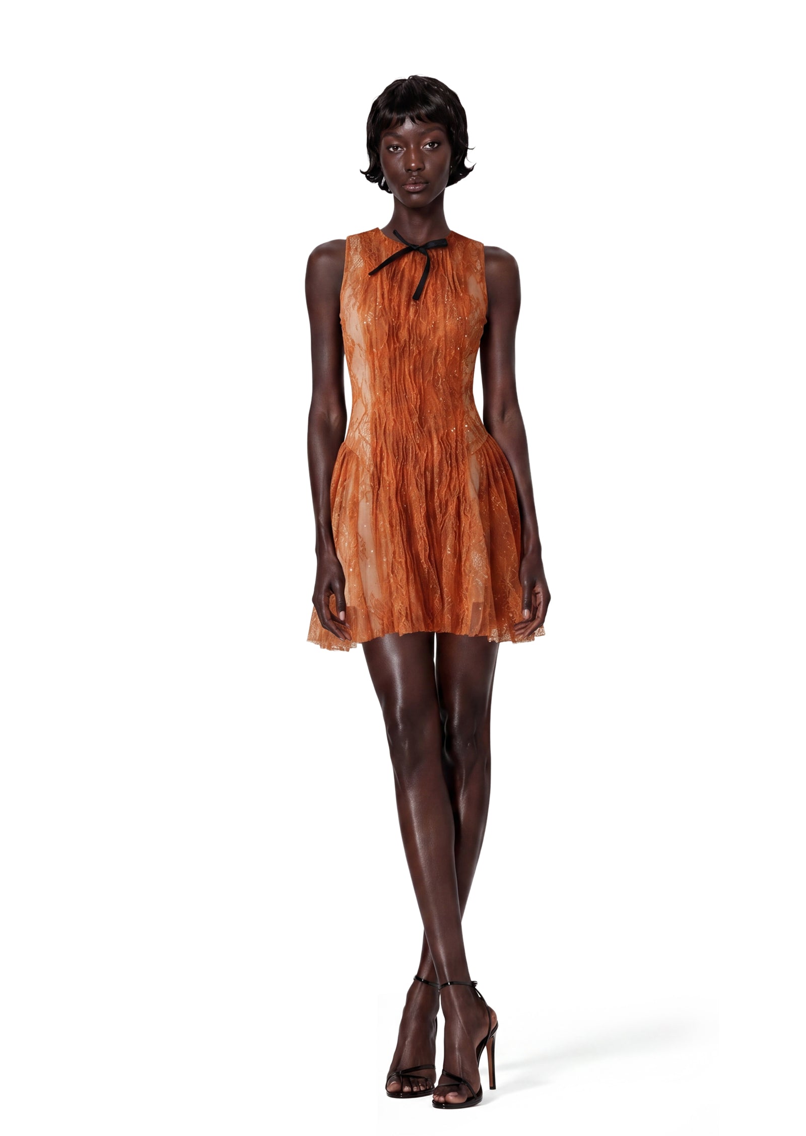 Jesiah Sleeveless Round Neck Lace Mini Dress