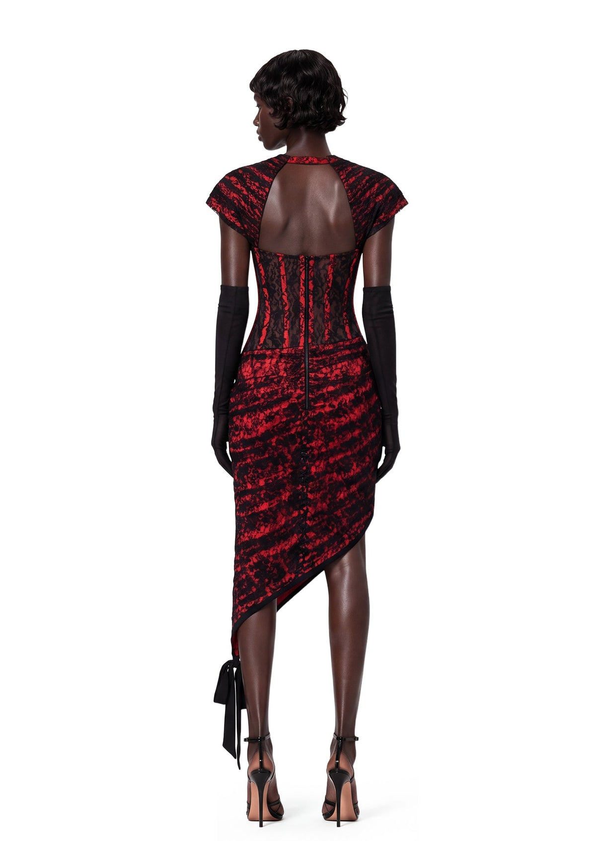 Mabel Open Back Lace Midi Dress