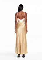 Qiana Halter Neckline Satin Maxi Dress