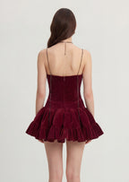 Sequined Velvet Sleeveless Mini Dress