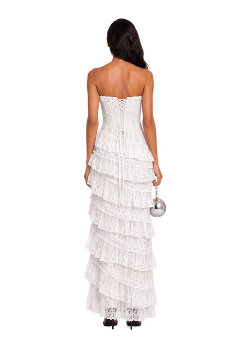 Oakes Strapless Tiered Ruffle Maxi Dress