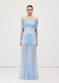 Slinky Off Shoulder Maxi Dress