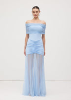 Slinky Off Shoulder Maxi Dress