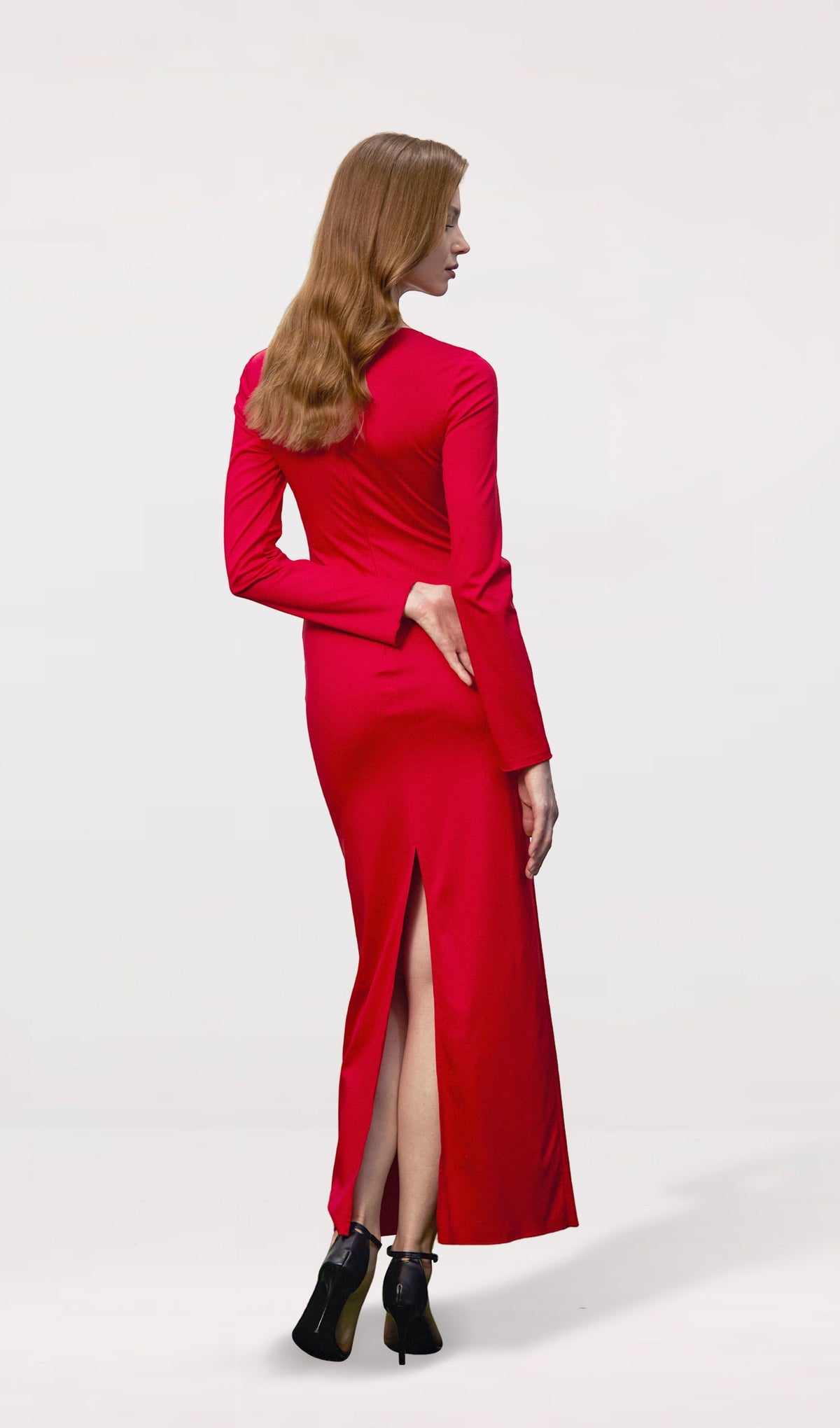 Flower Applied Jersey Maxi Dress