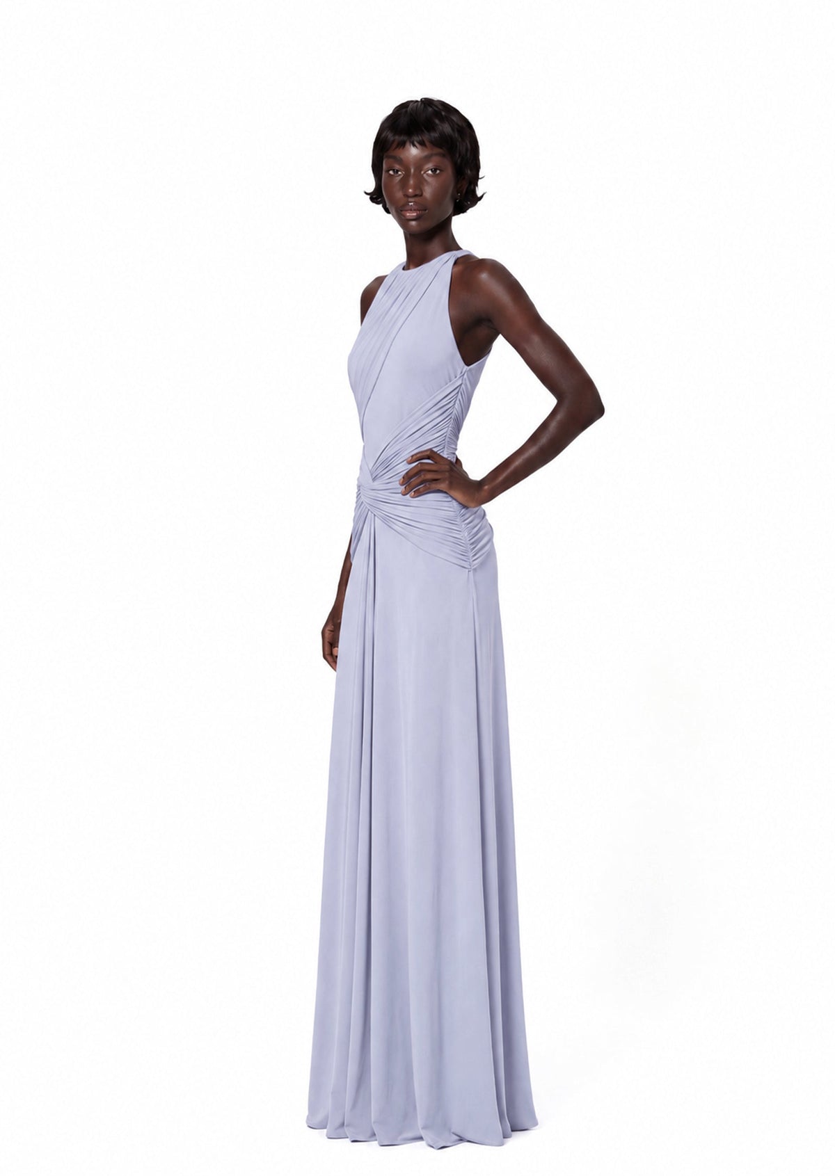Minami Halter Neck Pleated Maxi Dress