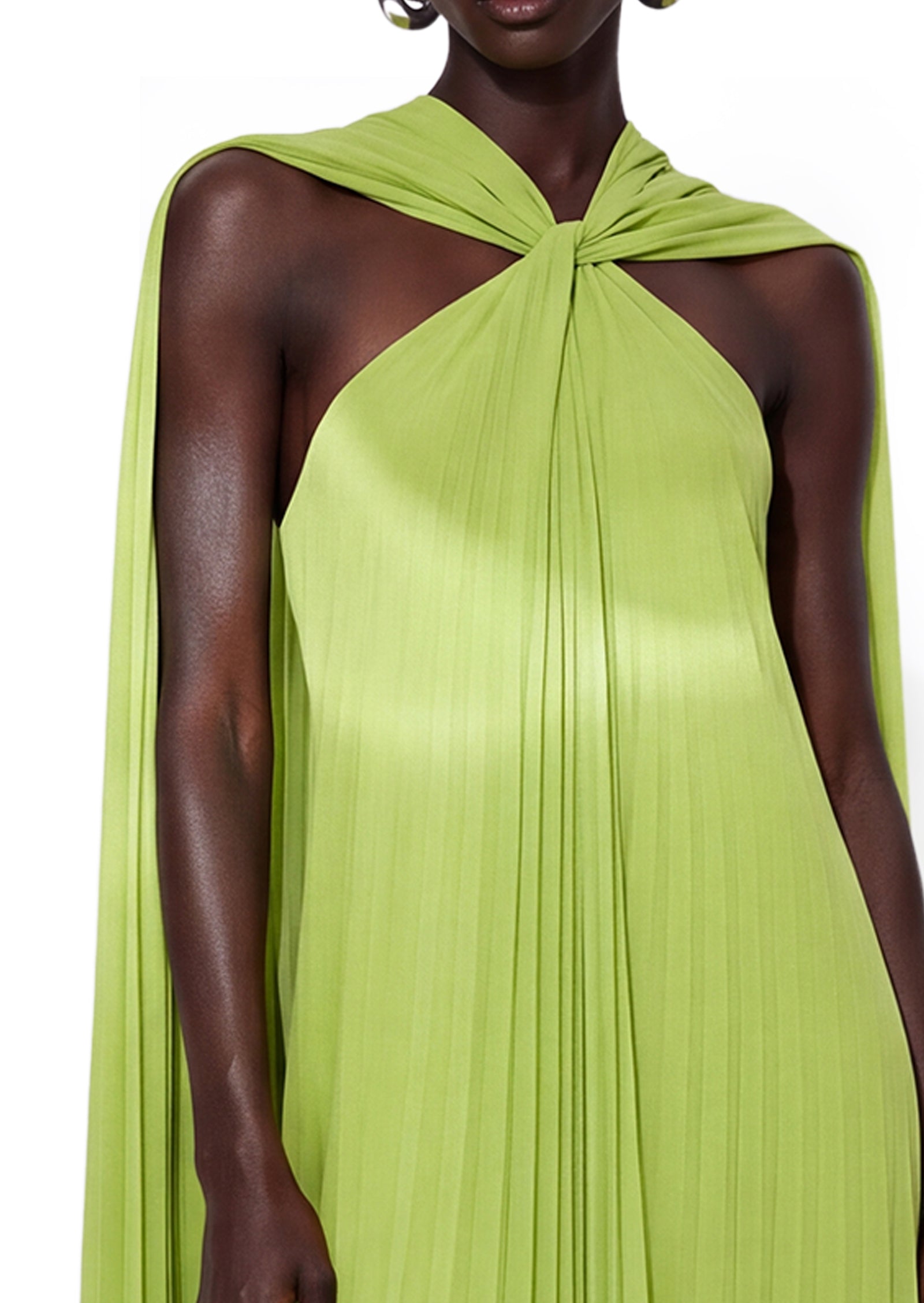 Qacha Halter Neck Maxi Dress In Green