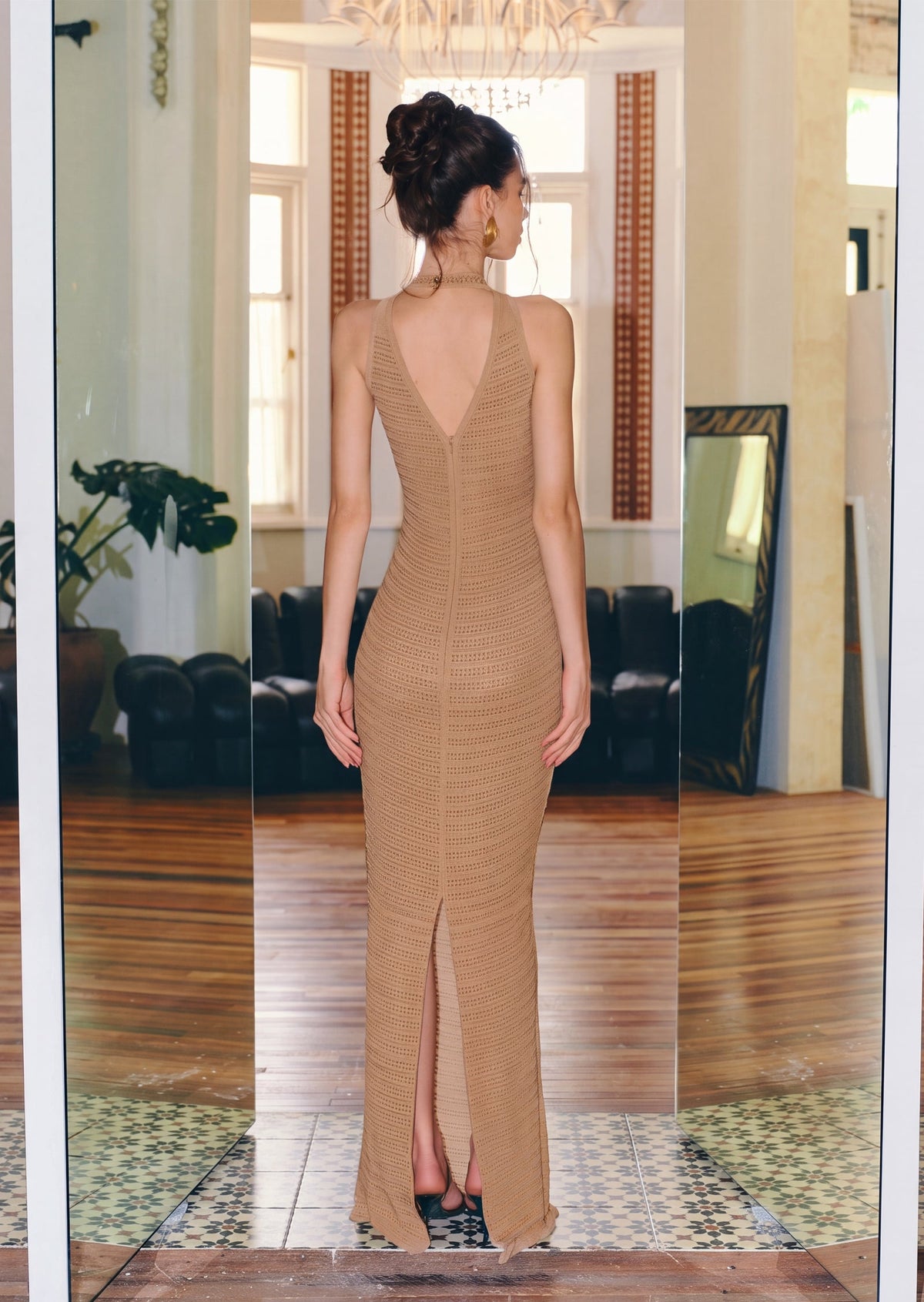 Jaana High Necked Sleeveless Maxi Dress