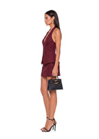 Obelia Two Piece Halter Vest Skort Set In Claret
