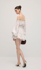 Lace Up Mini Dress In Grid
