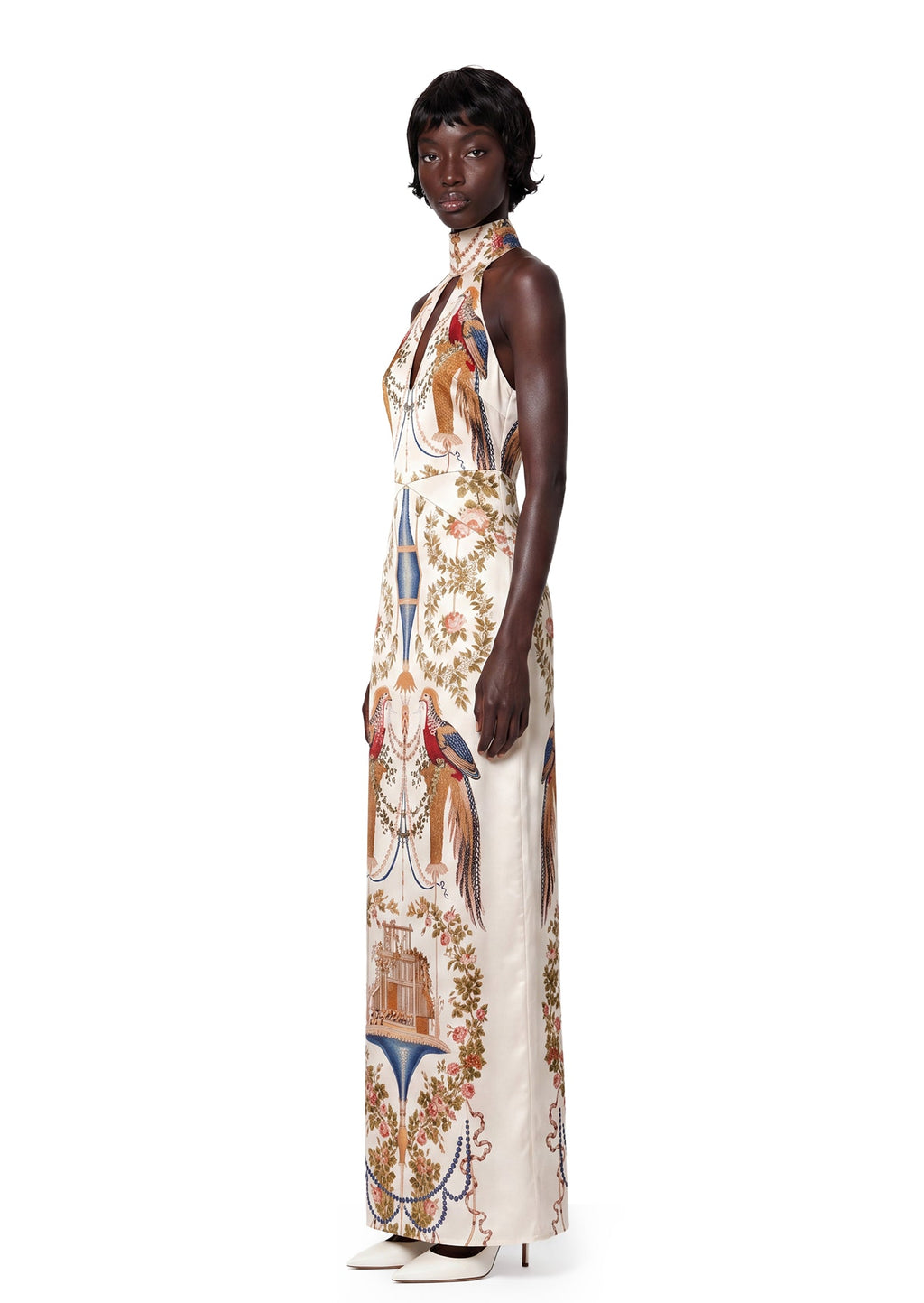 Zale Sleeveless Halter Neck Printed Maxi Dress
