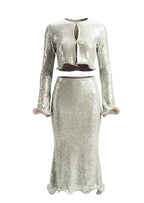 Nacala Long Sleeve Top & Sequin Skirt Set