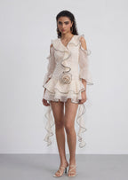 Blanche Ruffle Bubble Mini Dress