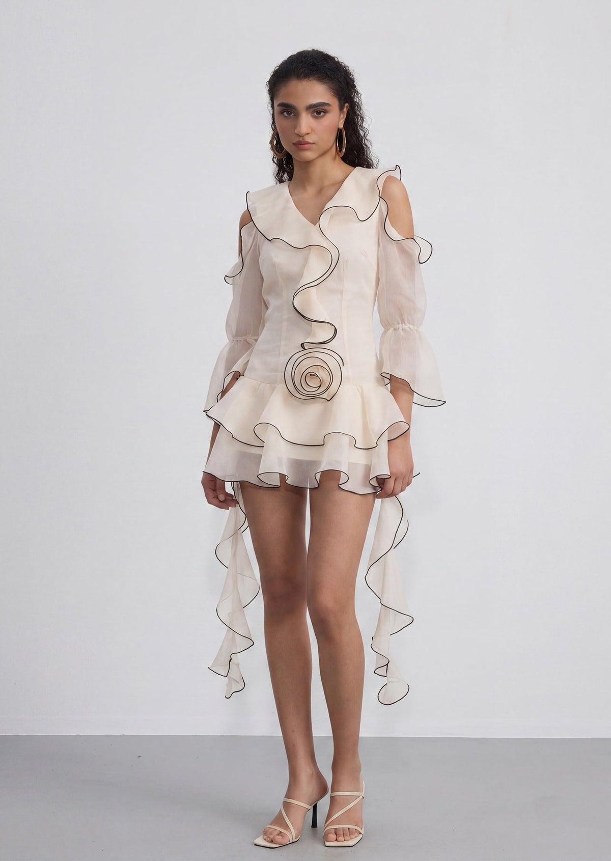 Blanche Ruffle Bubble Mini Dress