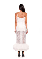 Adah Semi-Sheer Lace Dress In White