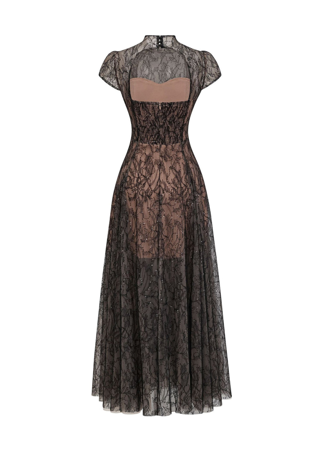 Ulyana Lace Sequined Maxi Dress In Black