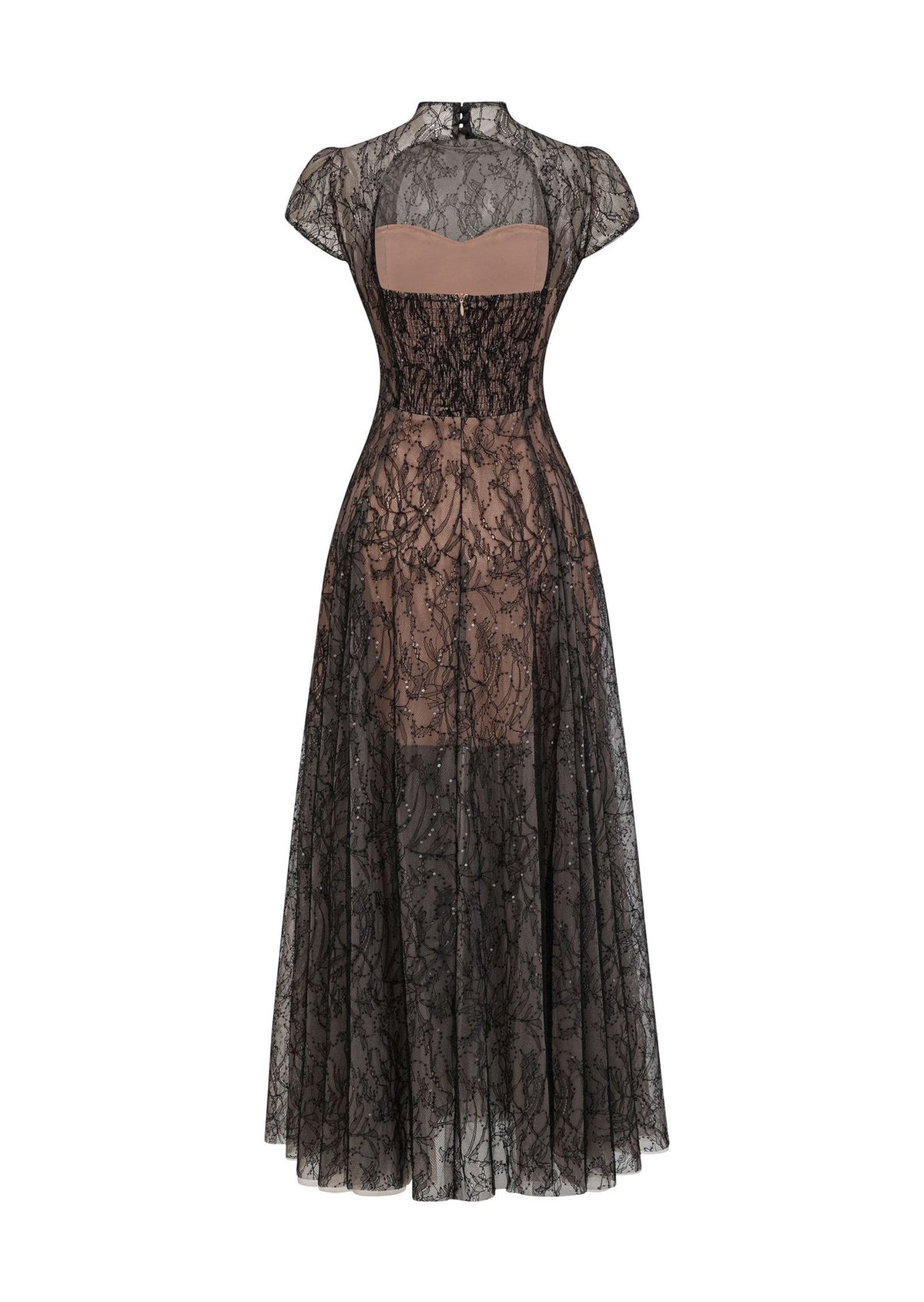 Ulyana Lace Sequined Maxi Dress In Black