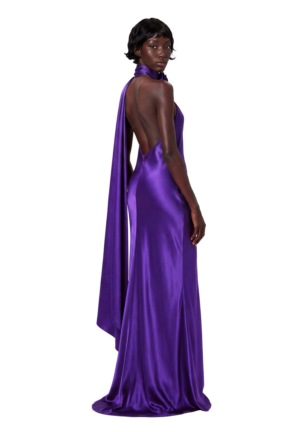 Kadience Satin Halter Neck Maxi Dress